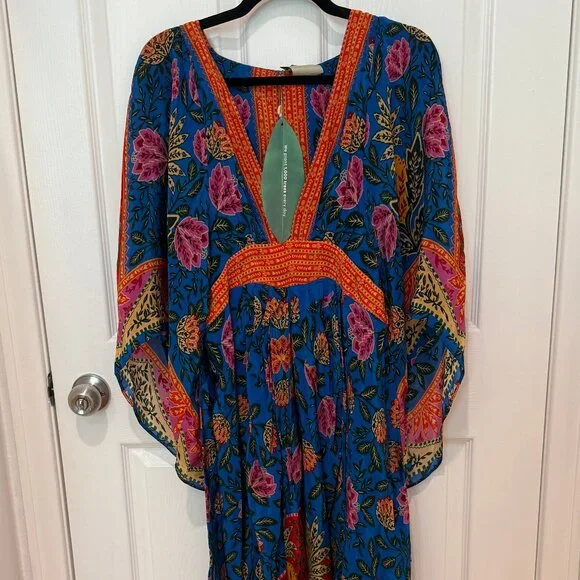 FARM RIO PINEAPPLE GARDEN MAXI KAFTAN DRESS NEW WITH TAGS (NWT) - Picture 1 of 15